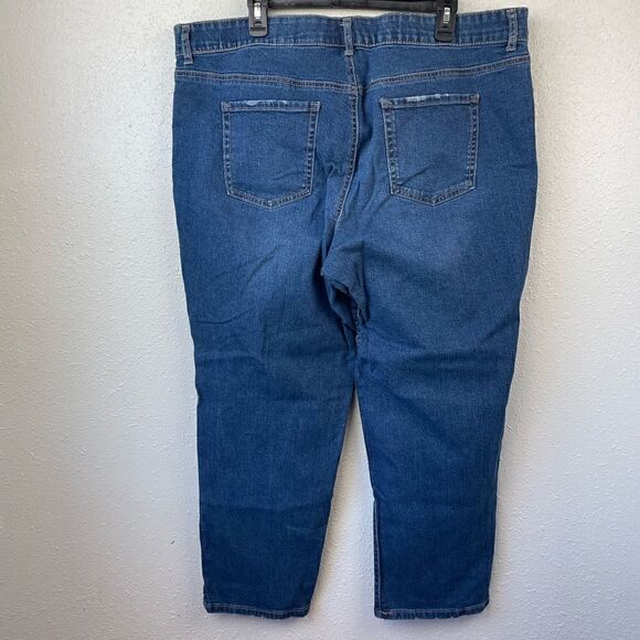 Terra & Sky Boyfriend Cropped Denim Jeans Size 20W EUC - Picture 3 of 5
